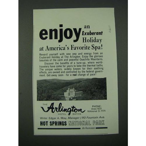 1965 The Arlington Hotel Ad - Enjoy an Exuberant Holiday