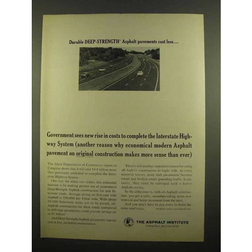 1965 The Asphalt Institute Ad - Durable Deep-Strength
