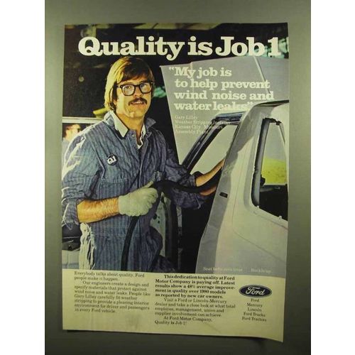 1982 Ford Motors Ad - Prevent Wind Noise Water Leaks