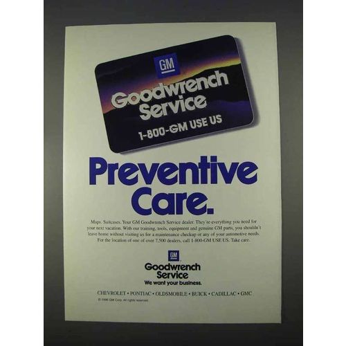1996 GM Goodwrench Service Ad - Preventive Care