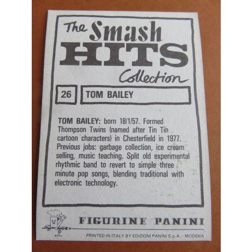 Smash Hits 1984 Panini Sticker No 26 Tom Bailey