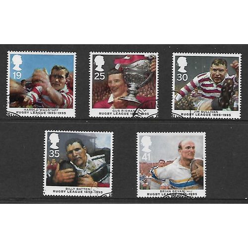GREAT BRITAIN 1995 RUGBY LEAGUE SG 1891 /1895 SET 5 VALS FINE USED