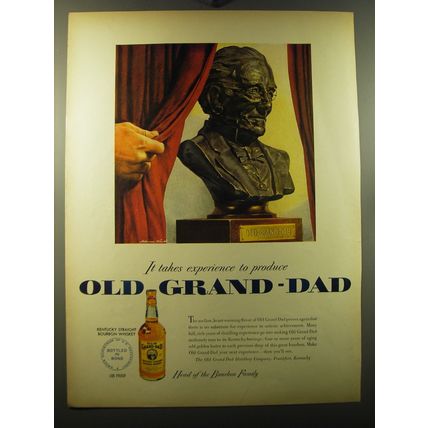1950 Old Grand-Dad Bourbon Ad - art by Melbourne Brindle
