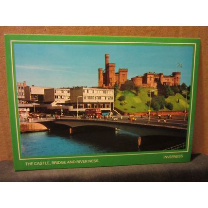 CASTLE AND BRIDGE and RIVER NESS, INVERNESS unused postcard Colourmaster #