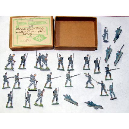 German Oki Kieler Zinnfiguren Tin Flats zinnsoldaten 1934 boxed