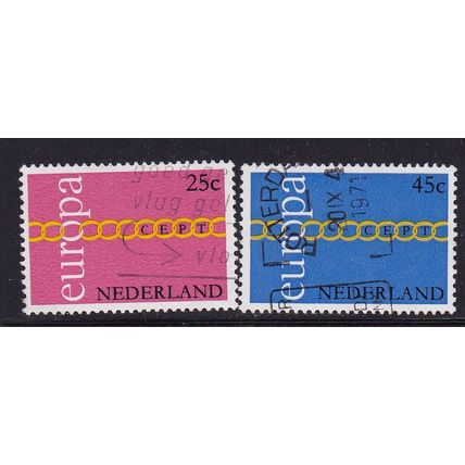 NETHERLANDS 1971 EUROPA SET USED SG1131-2