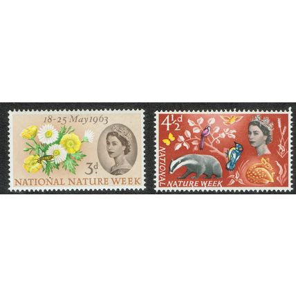 1963 National Nature Week set 2v SG637-638 UM