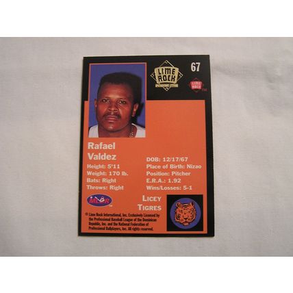 Rafael Valdez 1993 Lime Rock Winter League GOLD NO. 67