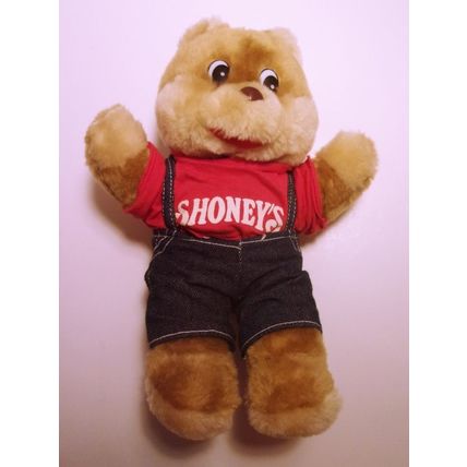 Vintage 1995 11" Shoney's Teddy Bear Stuffed Plush Original Clothes