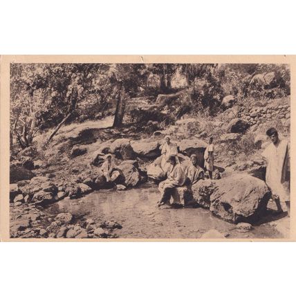 Algeria Kabylie Sortie De La Source De Mechtras Old Postcard