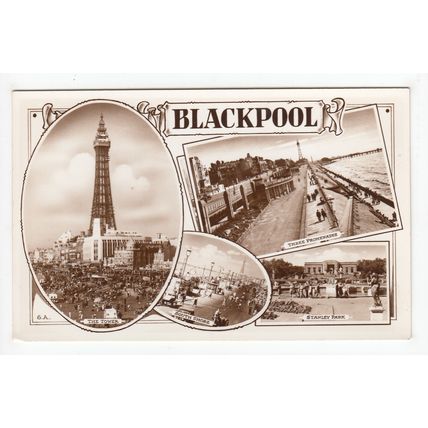 Multiview of Blackpool Postcard RP Bamforth 6a