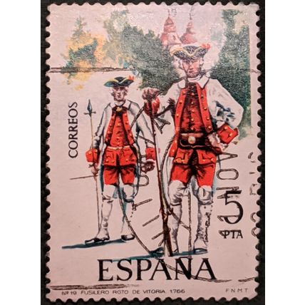 Stamp Spain SG2293 1975 5Pta Military Uniforms Used