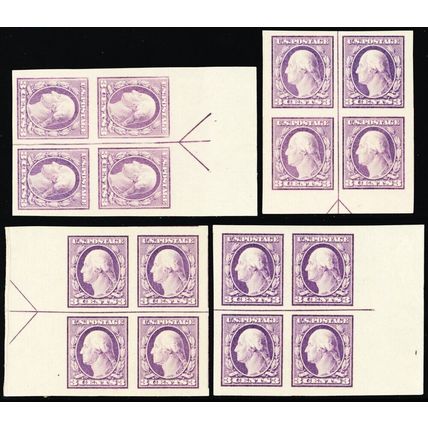 483, Mint NH - Superb Set of Four Arrow Blocks - Stuart Katz
