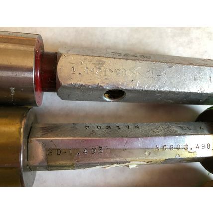 LOT PLUG GAGE GO NOGO 1.427,1.447,1.493,1.498,1.4421,AG