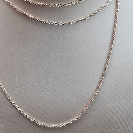 Diamond Cut Fine Rock Chain 36" Long Rose Gold Overlay 925 Sterling Silver 3.95g