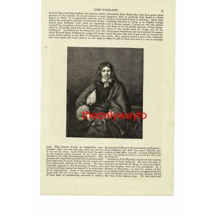 Lucius Cary, Lord Falkland, Politician & Author, Book Illustration (Print), 1875