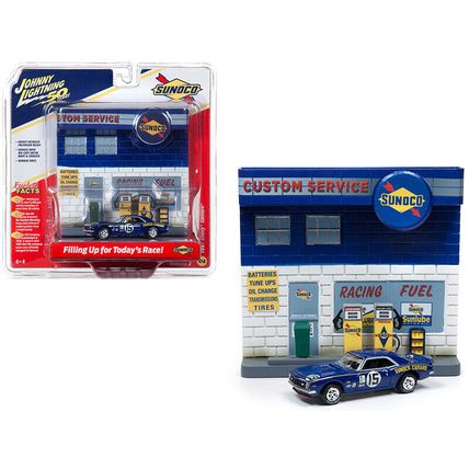 1967 Chevrolet Camaro #15 "Sunoco" with "Sunoco" Exterior Service Gas Station...