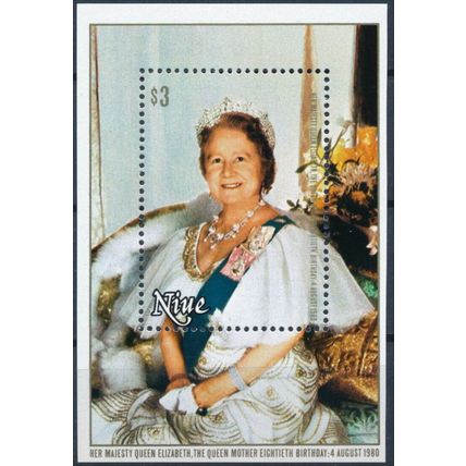 80ᵗʰ Birthday of The Queen Mother - Niue 1980 - NM H - SG MS365