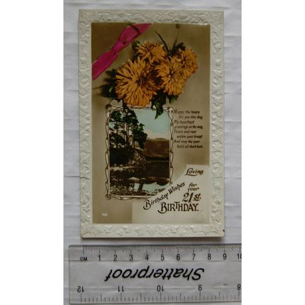 vintage postcard Loving Birthday Wishes for your 21st Birthday