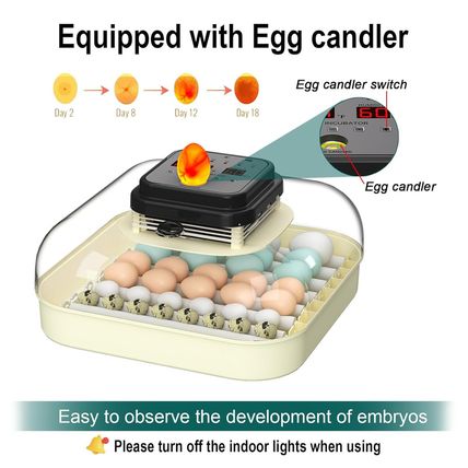 35 Egg Incubator with Automatic Egg Turning and Humidity Control, Incubator for