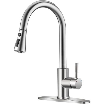 Brushed Nickel Kitchen Faucets with Pull down Sprayer Kitchen Sink Faucet with P