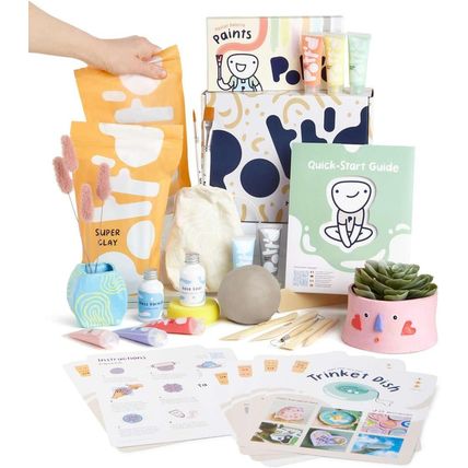 Pott'D Air Dry Clay for Adults. Beginners Home Pottery Kit for Adults. DIY Craft