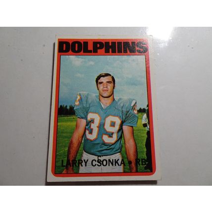 1972 Topps Football Card # 140 Larry Csonka Very Good (3) Miami Dolphins