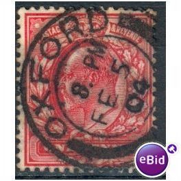 GB stamps 1902-10 KEV11 - 1d SG219 Oxford 13