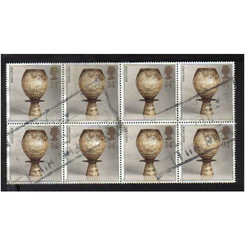 1987 GB STUDIO POTTERY 34P BLOCK F/U SG1374