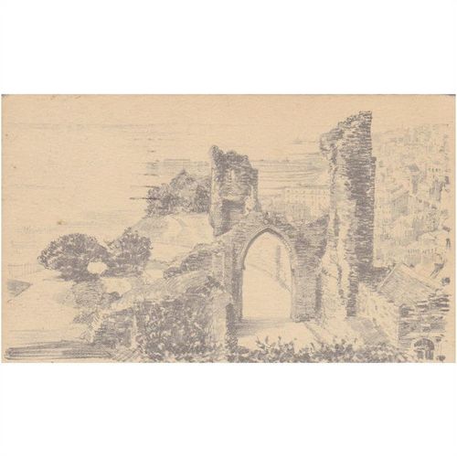 Hastings Castle (Pencil Sketch) Sussex Postcard (SX70885)