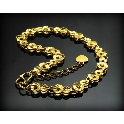 Dainty Charms Gold Plated Chain Link Bracelet Jewellery 2519