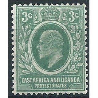 East Africa & Uganda Protectorate 1907 SG35 3c Grey-Green Mounted Mint .. ..