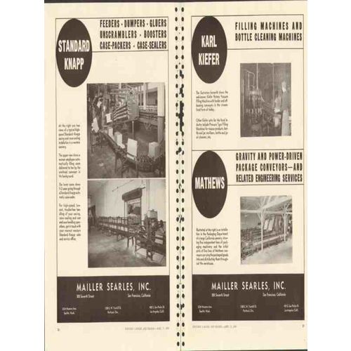 mailler searles inc 1946 feeders dumpers filling conveyors vintage ad