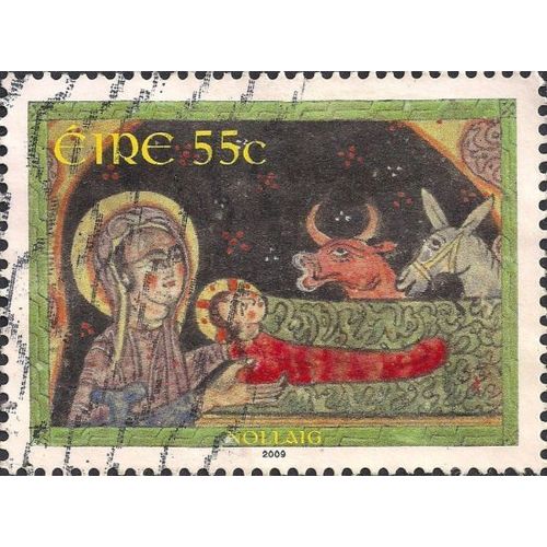 EIRE, CHRISTMAS, Madonna & Child, green 2009, 55c