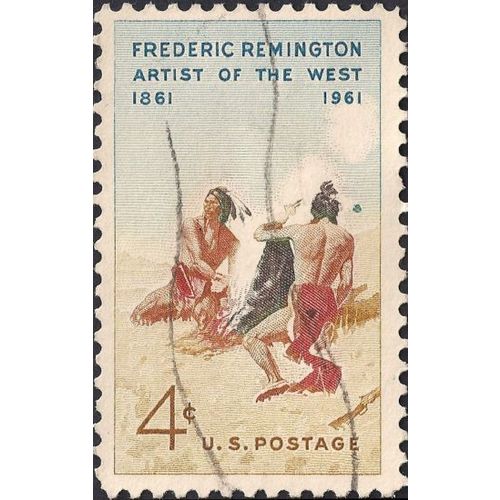 USA, FINE ART, Frederic Remington, brown 1961, 4c