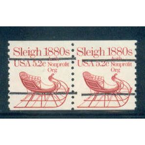 1900a 5.2c Sleigh Fine MNH Dry Gum Gap Pair PreCnx W0101