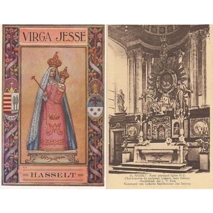 Hasselt Eglise Virga Jesse 2x Antique Religious Postcard