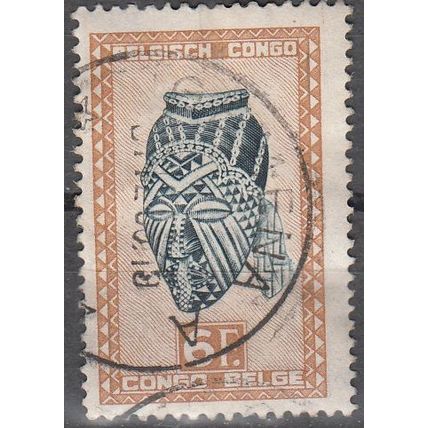 Congo Belge 1947 Michel 282 O Cote (2002) 0.15 Euro Artisanat masque Cachet rond