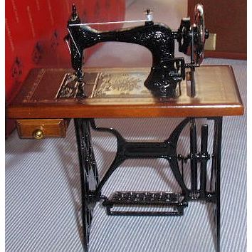 Wood and metal sewing machine miniature