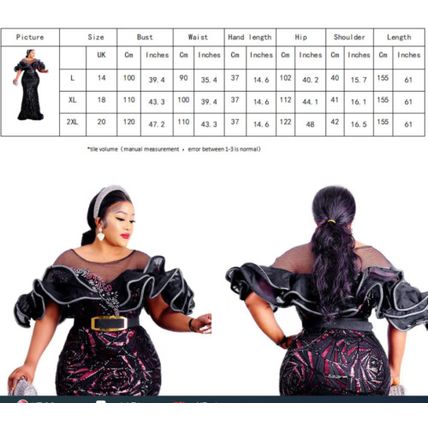 Plus Size Evening Dress, Long Skirt, Lotus Leaf Luxury African Women's Clothing