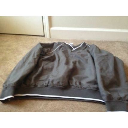 Badger Sport Men's Windbreaker Shirt Jacket Size XS Gray White