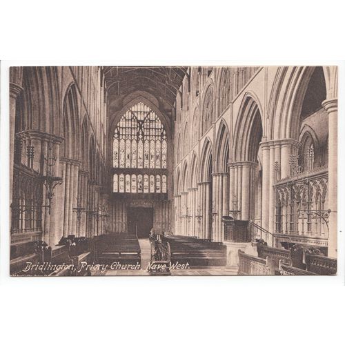 Bridlington Priory Church Interior Yorkshire Postcard 18037