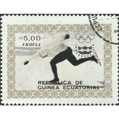 EQUATORIAL GUINEA, OLYMPICS, Innsbruck, Speed Skating, grey 1976, 5Ek