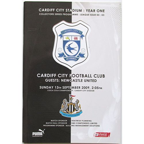 MATCH PROGRAMME 2009-10 CARDIFF CITY v NEWCASTLE UNITED (Near Mint Condition)