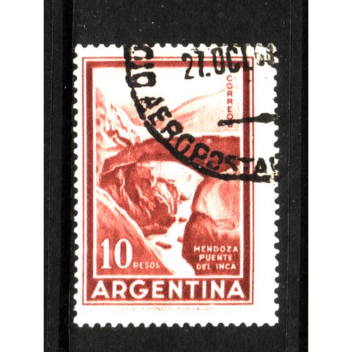 ARGENTINE 1959 10p BROWN INCA BRIDGE SG 1286 FINE USED #5