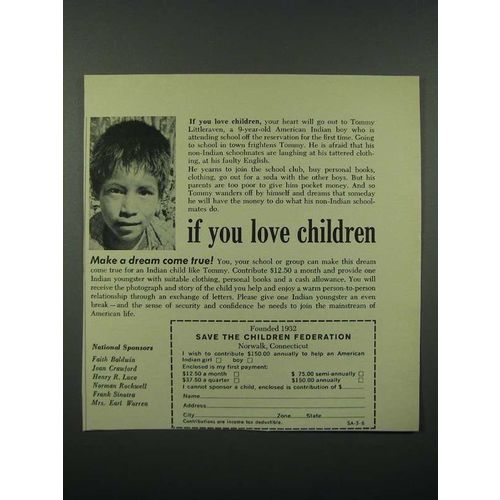 1966 Save the Children Federation Ad - If You Love Children