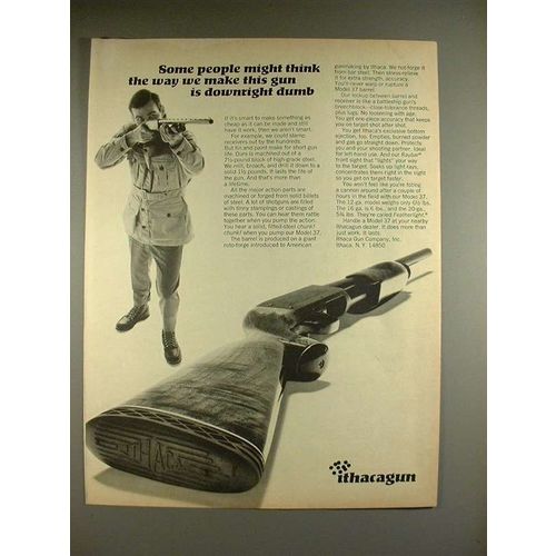 1969 Ithaca Model 37 Shotgun Ad - Downright Dumb