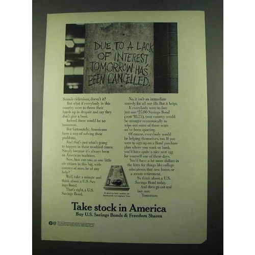 1969 U.S. Savings Bonds & Freedom Shares Ad - Tomorrow