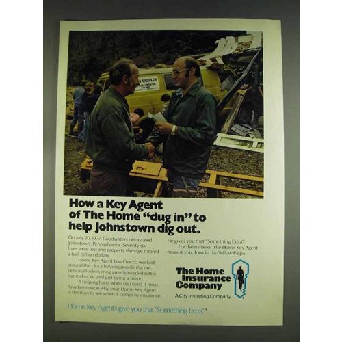 1978 The Home Insurance Company Ad - Johnstown Dig Out