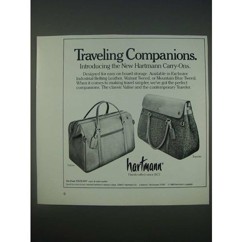 1989 Hartmann Valise and Traveler Ad - Traveling Companions